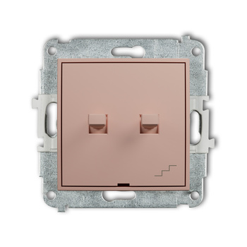 Mechanizm łącznika jednobiegunowego ze schodowym w stylu amerykańskim wspólne zasilanie Karlik seria ICON 62IWPUS-10.1 kolor łososiowy