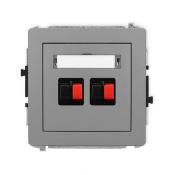 Mechanizm gniazda głośnikowego podwójnego Karlik seria DECO 27DGG-2 kolor szary mat