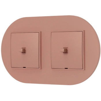Dwa włączniki pojedyncze w stylu USA ramka okrągła seria Mini kolor łososiowy