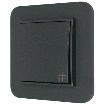 Włącznik krzyżowy z ramką zaokrągloną seria MINI kolor grafitowy mat