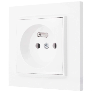 Gniazdo pojedyncze z ramką prostą seria MINI kolor biały mat