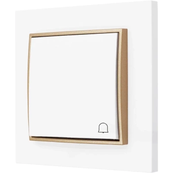 Włącznik dzwonkowy z ramką karlik mini kolor biały/złoty