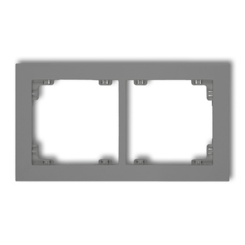 Ramka uniwersalna podwójna z tworzywa Karlik seria DECO 27DR-2 kolor szary mat