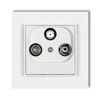 Gniazdo rtv-sat końcowe z ramką mini kolor biały