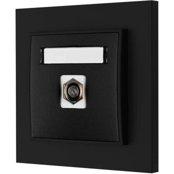 Gniazdo antenowe 1x z ramką karlik mini kolor czarny mat