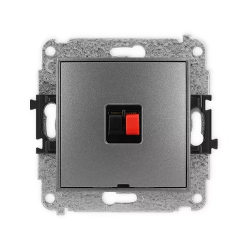 Mechanizm gniazda głośnikowego pojedynczego, bez pola opisowego Karlik seria ICON 11IGGBO-1 kolor grafitowy