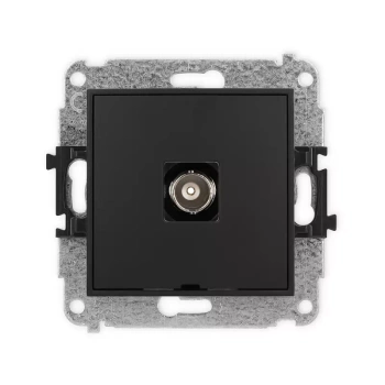 Mechanizm gniazda pojedynczego BNC, bez pola opisowego Karlik seria MINI 12MGBNCBO-1 kolor czarny mat