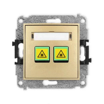 Mechanizm gniazda światłowodowego/optycznego podwójnego Karlik seria MINI 29MGOP-2 kolor złoty