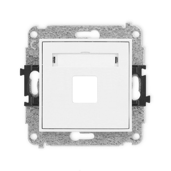 Mechanizm gniazda multimedialnego pojedynczego bez modułu standard Keystone Karlik seria ICON IGM-1P kolor biały