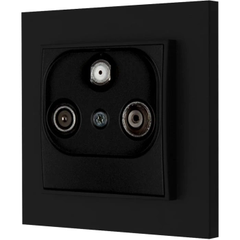 Gniazdo rtv-sat końcowe z ramką mini kolor czarny mat