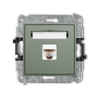 Mechanizm gniazda komputerowego pojedynczego 1xRJ45, kat. 5e, 8-stykowy Karlik seria ICON 61IGK-1 kolor szałwiowy