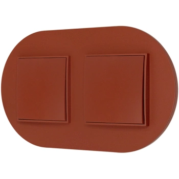 Dwa włączniki pojedyncze z ramką okrągłą seria MINI kolor terakota
