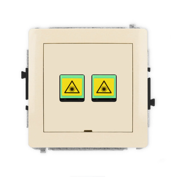 Mechanizm gniazda światłowodowego/optycznego podwójnego, bez pola opisowego Karlik seria DECO 1DGOPBO-2 kolor beżowy