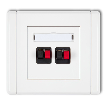 Gniazdo głośnikowe podwójne Karlik seria FLEXI FGG-2 kolor biały