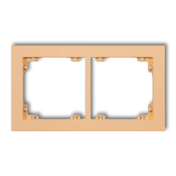 Ramka uniwerstalna podwójna z tworzywa DECO Pastel Matt Karlik seria DECO 45DR-2 kolor brzoskwiniowy