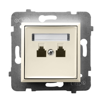 Gniazdo telefoniczne podwójne niezależne seria ARIA kolor Ecru symbol GPT-2UN/m/27