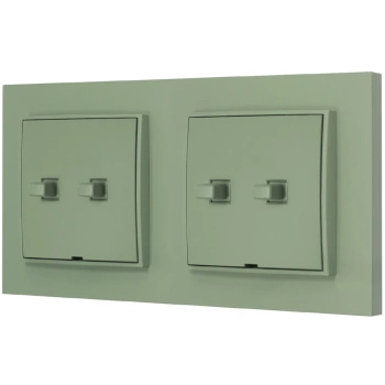 Dwa włączniki podwójne w stylu USA ramka kwadratowa seria Mini kolor szałwiowy