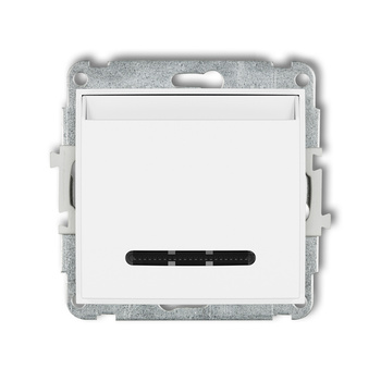 Mechanizm łącznika hotelowego pojedynczego podświetlenie niebieskie Karlik seria MINI 25MSH-1.2 kolor biały mat