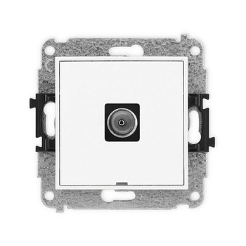 Mechanizm gniazda antenowego pojedynczego TV, bez pola opisowego Karlik seria ICON IGTVBO-1 kolor biały