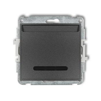 Mechanizm łącznika hotelowego podwójnego podświetlenie białe Karlik seria MINI 11MSH-2.1 kolor grafitowy