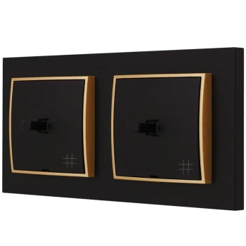 Włącznik światła Dwa krzyżowe usa kolor czarny mat/złoty