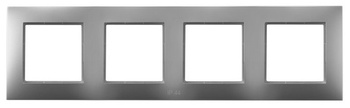 Ramka poczwórna do łączników IP-44 seria ARIA kolor Srebro symbol RH-4U/18