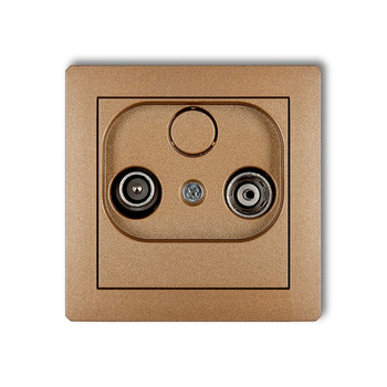 Mechanizm gniazda abonenckiego RTV końcowego 2dB Karlik seria DECO 8DG2K kolor złoty metalik