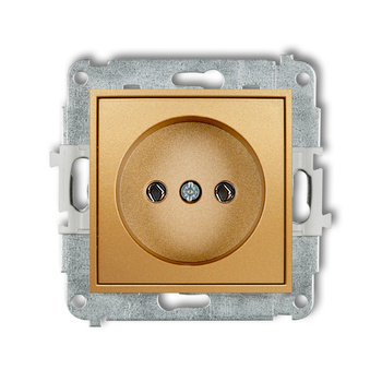 Mechanizm gniazda pojedynczego bez uziemienia 2P bez przesłon torów prądowych Karlik seria ICON 29IGP-1 kolor złoty