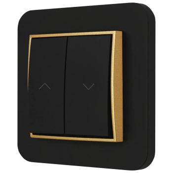 Włącznik roletowy z blokadą z ramką zaokrągloną seria MINI kolor czarny złoty