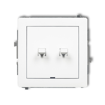 Mechanizm łącznika świecznikowego w stylu amerykańskim Karlik seria DECO 25DWPUS-2 kolor biały mat