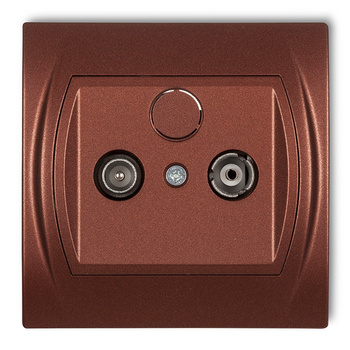 Gniazdo abonenckie RTV końcowe 2dB Karlik seria LOGO 9LG2K kolor brązowy metalik