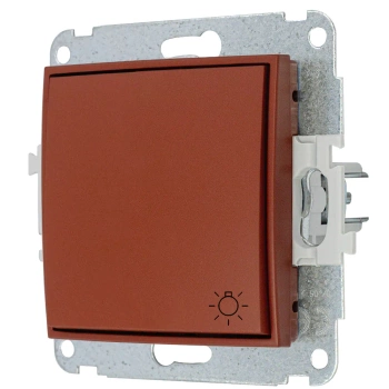 Mechanizm łącznika zwierny światło Karlik seria MINI 63MWP-5 kolor terakota