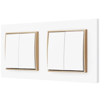 Włącznik światła Dwa podwójne kolor biały/złoty