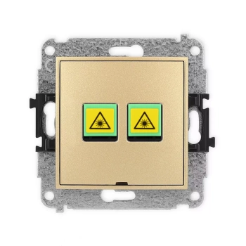 Mechanizm gniazda światłowodowego/optycznego podwójnego, bez pola opisowego Karlik seria ICON 29IGOPBO-2 kolor złoty