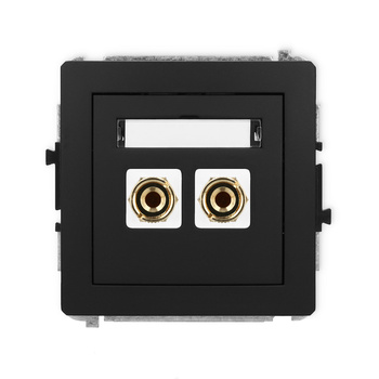 Mechanizm gniazda głośnikowego pojedynczego typu banan - czerwony i czarny, pozłacany, 4 mm2, do lutowania Karlik seria DECO 12DGG-3 kolor czarny mat