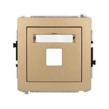 Mechanizm gniazda multimedialnego pojedynczego bez modułu standard Keystone Karlik seria DECO 8DGM-1P kolor złoty metalik