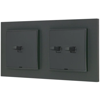 Włącznik pojedynczy i podwójny w stylu USA ramka kwadratowa seria Mini kolor grafitowy mat