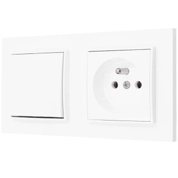 Włącznik pojedynczy z gniazdkiem kolor biały 1