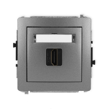Mechanizm gniazda pojedynczego HDMI 2.0, 4K Karlik seria DECO 11DHDMI-3 kolor grafitowy