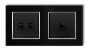Włącznik światła podwójny i krzyżowy usa kolor czarny mat/srebrny