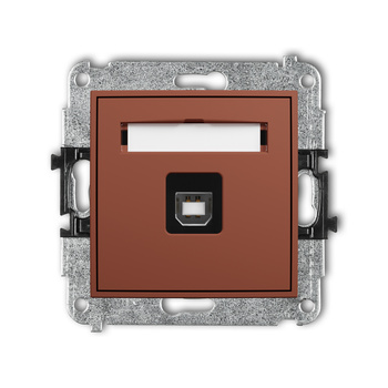 Mechanizm gniazda pojedynczego USB A-B 2.0 Karlik seria MINI 63MGUSB-3 kolor terakota