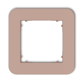 Ramka uniwersalna pojedyncza zaokrąglona z tworzywa Karlik seria MINI 62MRTZ-1 kolor łososiowy