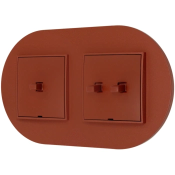 Włącznik pojedynczy i podwójny w stylu USA ramka okrągła seria Mini kolor terakota