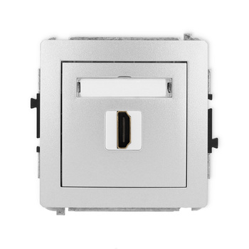 Mechanizm gniazda pojedynczego HDMI 2.0, 4K Karlik seria DECO 7DHDMI-3 kolor srebrny metalik