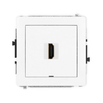 Mechanizm gniazda pojedynczego HDMI 2.0, 4K, bez pola opisowego Karlik seria DECO DHDMIBO-3 kolor biały
