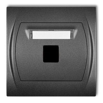 Gniazdo multimedialne pojedyncze bez modułu standard Keystone Karlik seria LOGO 11LGM-1P kolor grafitowy