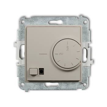 Mechanizm elektronicznego regulatora temperatury z czujnikiem podpodłogowym Karlik seria MINI 60MRT-1 kolor taupe