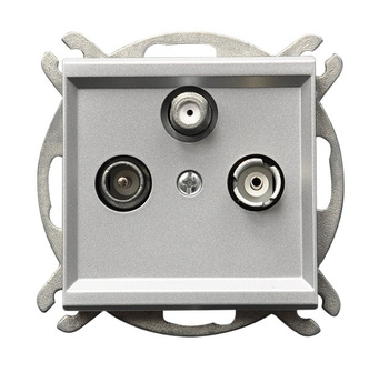 Gniazdo RTV-SAT przelotowe seria SONATA kolor Srebro mat symbol GPA-RSP/m/38