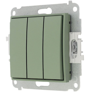 Mechanizm łącznika potrójnego Karlik seria MINI 61MWP-7 kolor szałwiowy