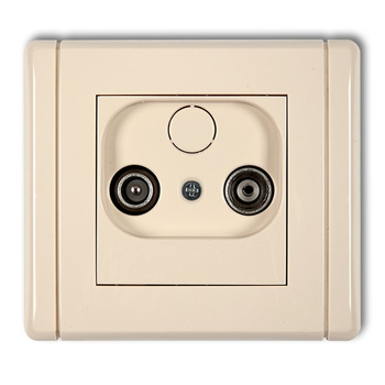 Gniazdo abonenckie RTV przelotowe 9dB Karlik seria FLEXI 1FG9P kolor beżowy